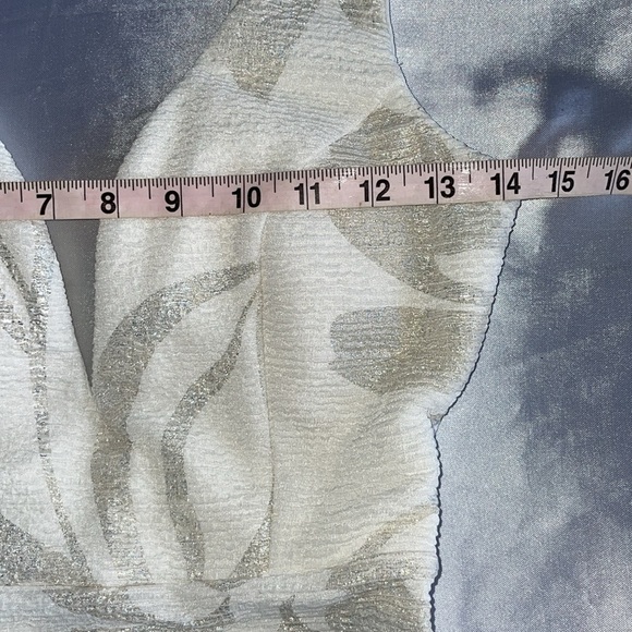 Windsor Cream Silver Gold Jacquard Dress Deep Plunge Backless Boned Bodice Sz S - Picture 8 of 15